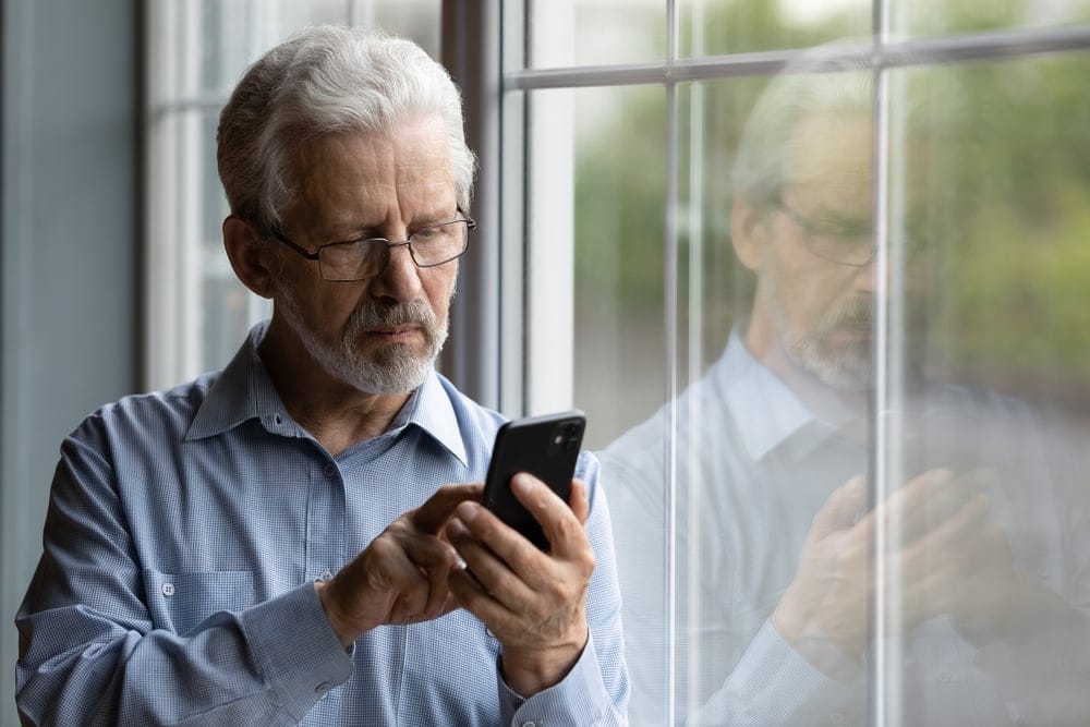 Man looking at his phone.