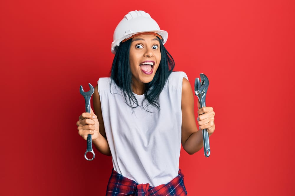 Woman appearing crazy.