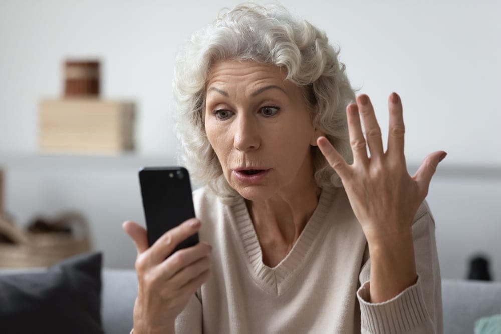 Woman talking on the phone.