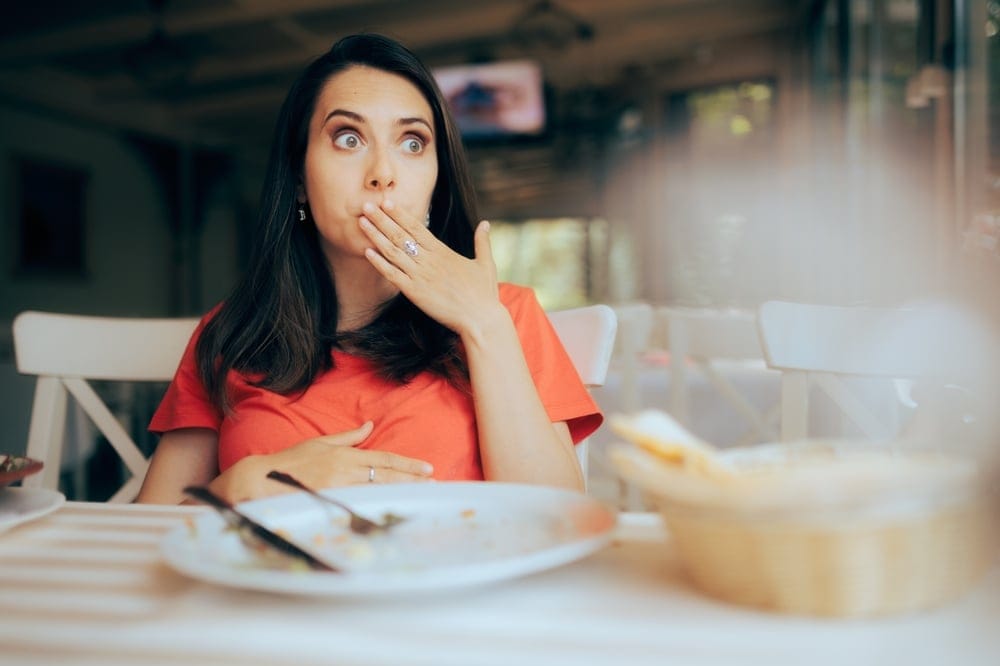 Woman refusing to eat.