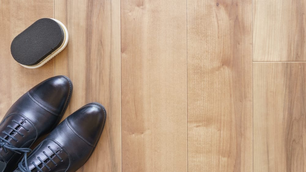 Mens shoes on the floor.