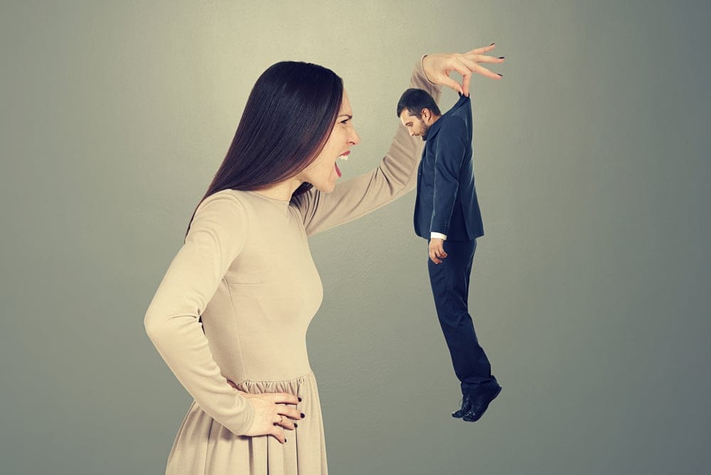 Couple having an angry fight or argument.