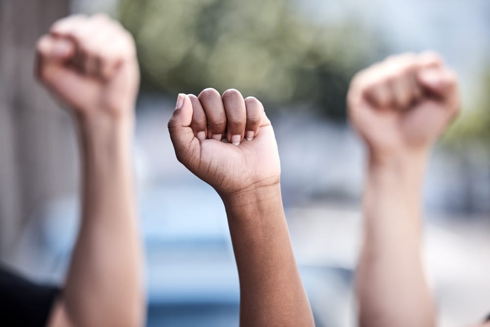 Hands in the air.