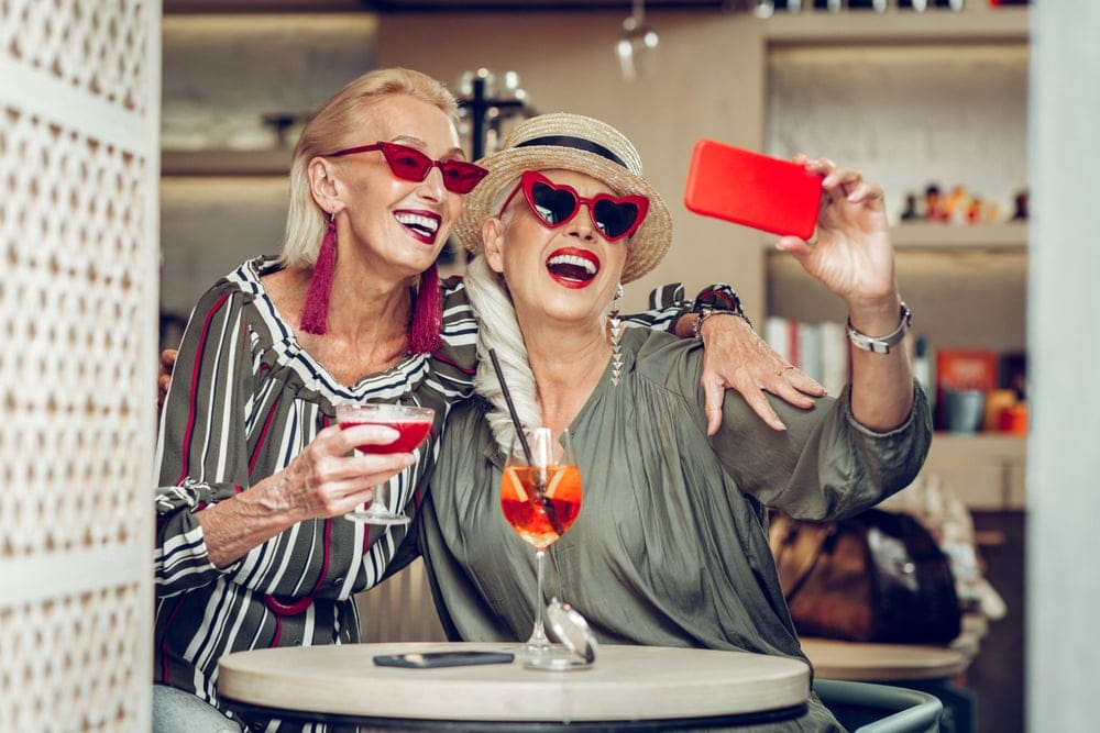 Women celebrating together.