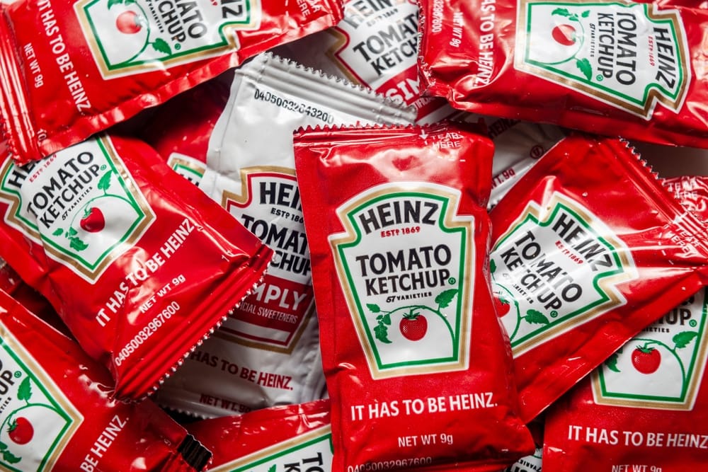 Heinz ketchup packs.