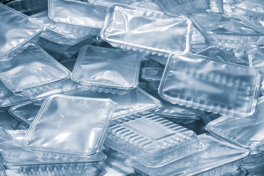Plastic containers.