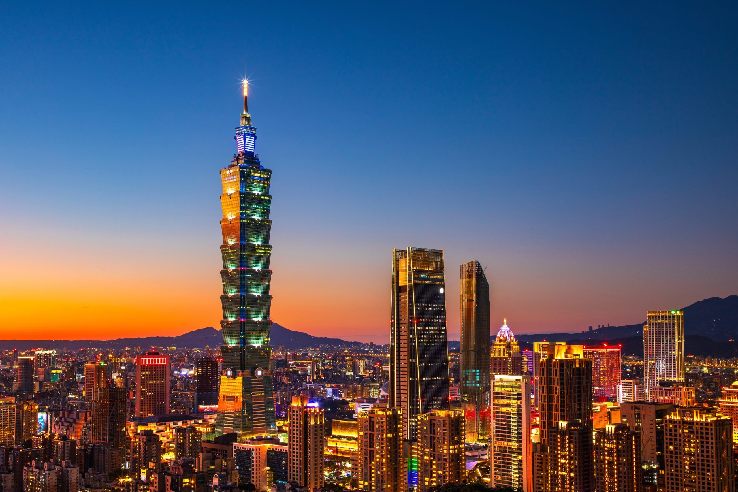 Taiwan city scape at night.