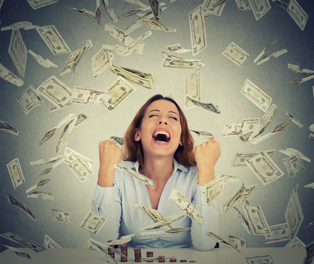 Woman showing optimism.