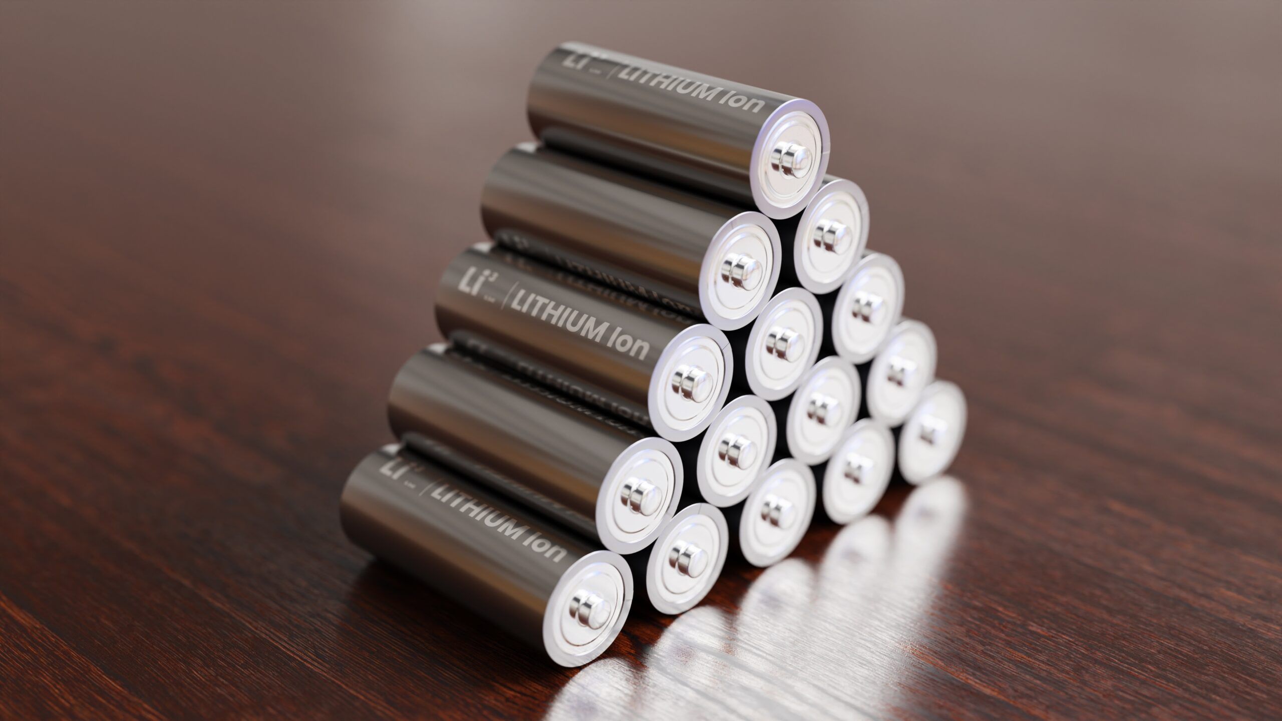 A pile of lithium ion batteries.