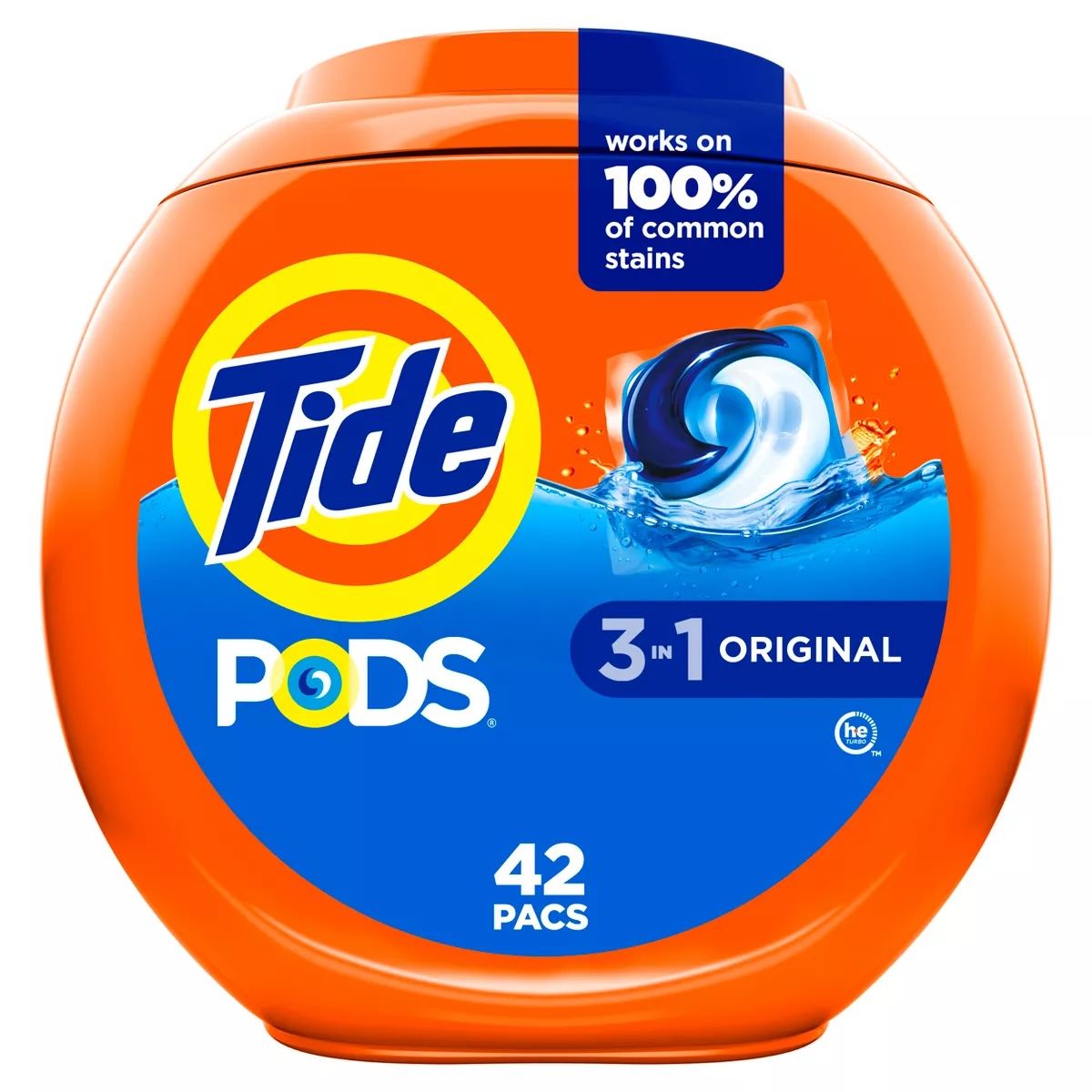 A tub of Tide Pods.