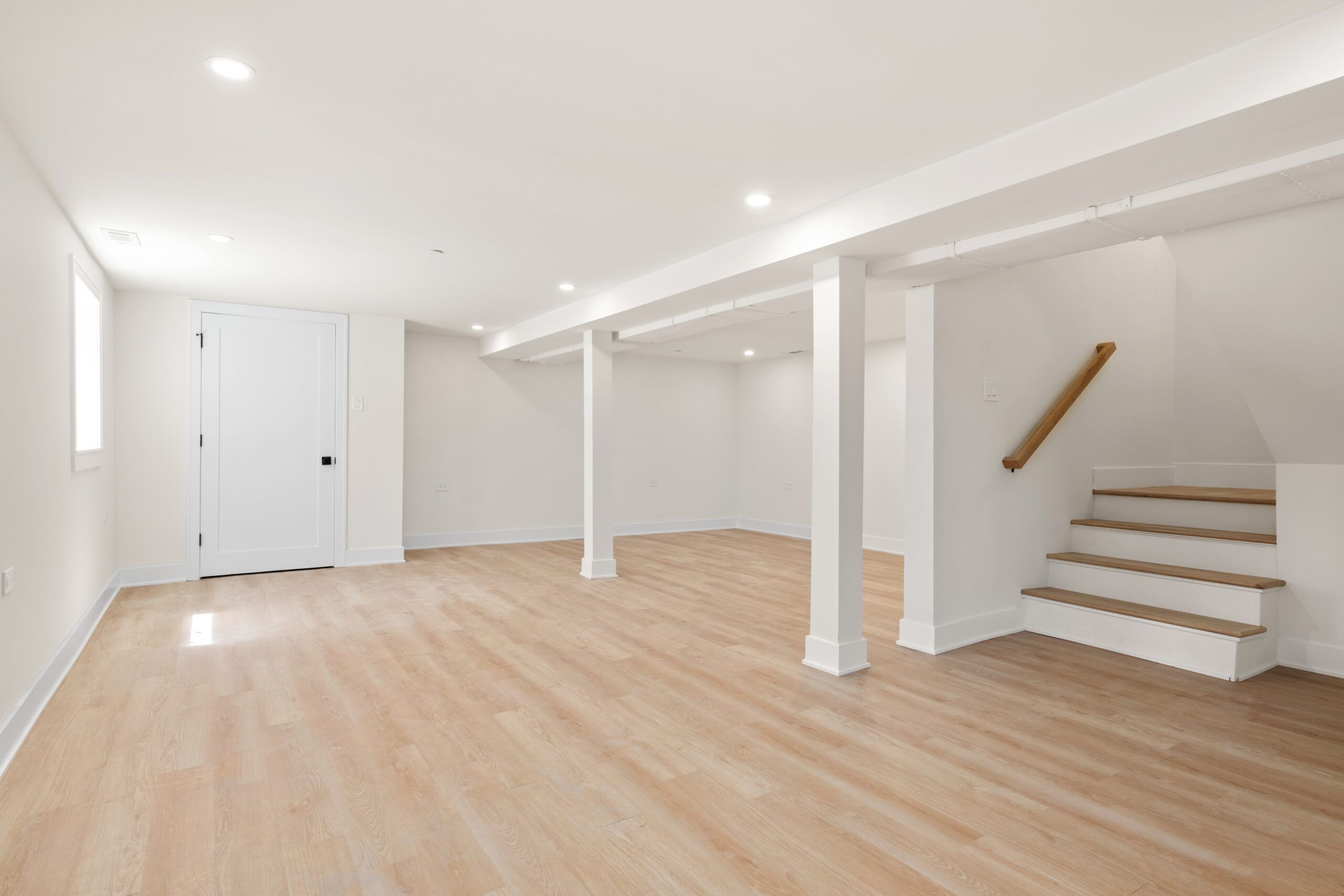 Empty basement of a home.