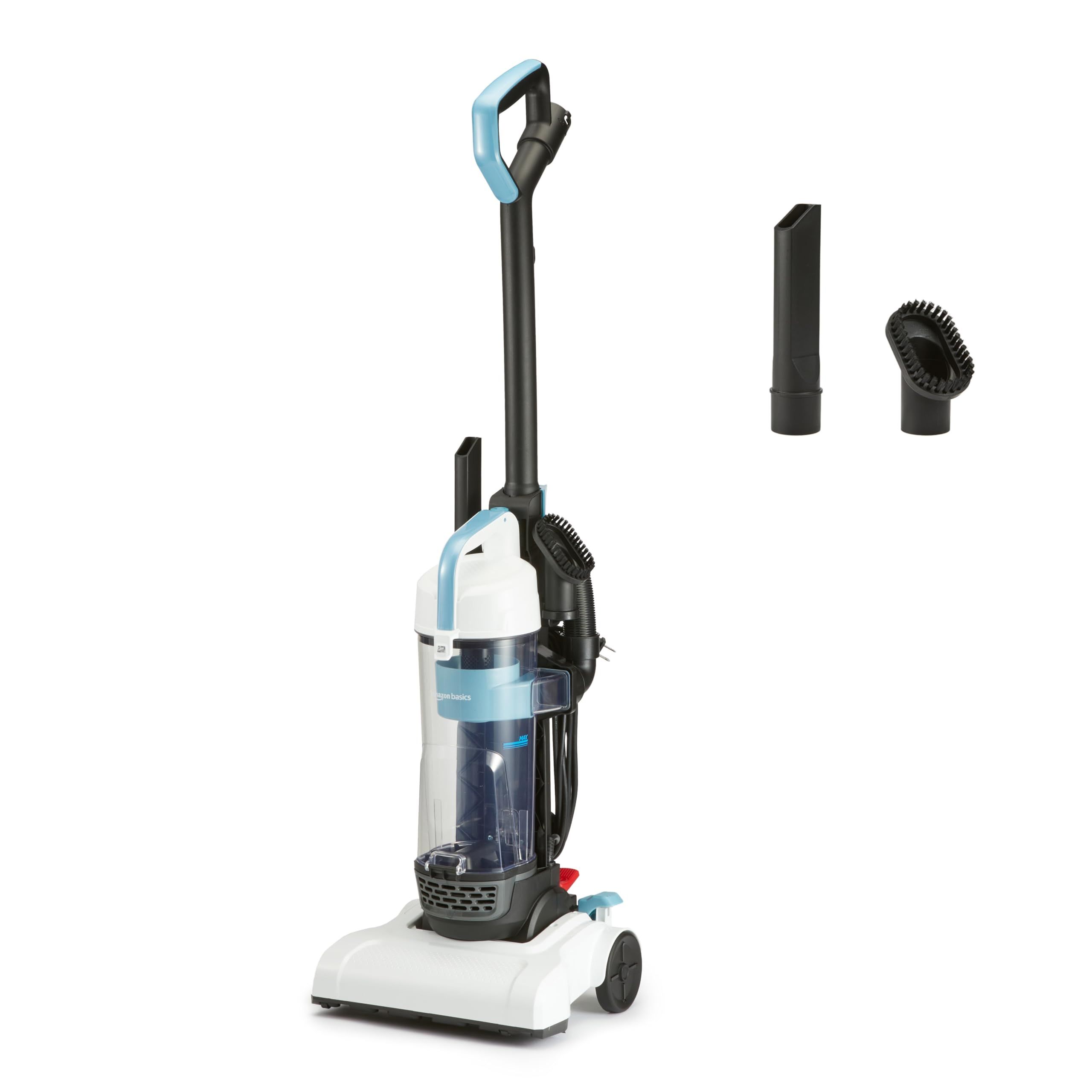 An upright vacuum cleaner.
