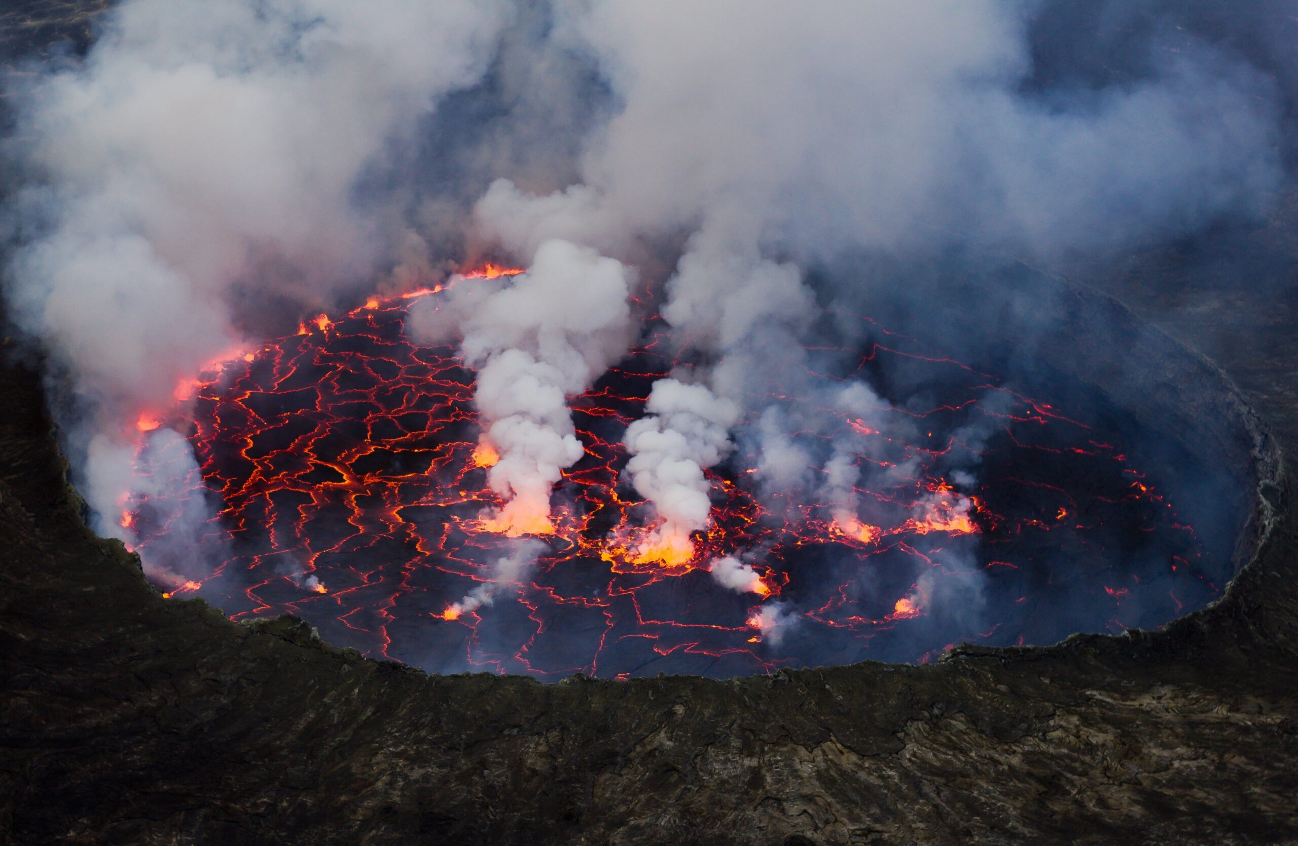 Mount Nyiragongo volcano.