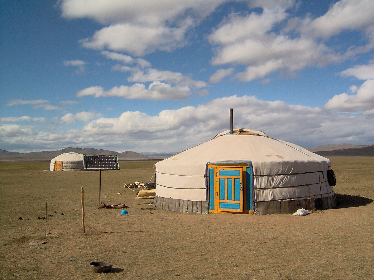 A Mongolian ger tent.