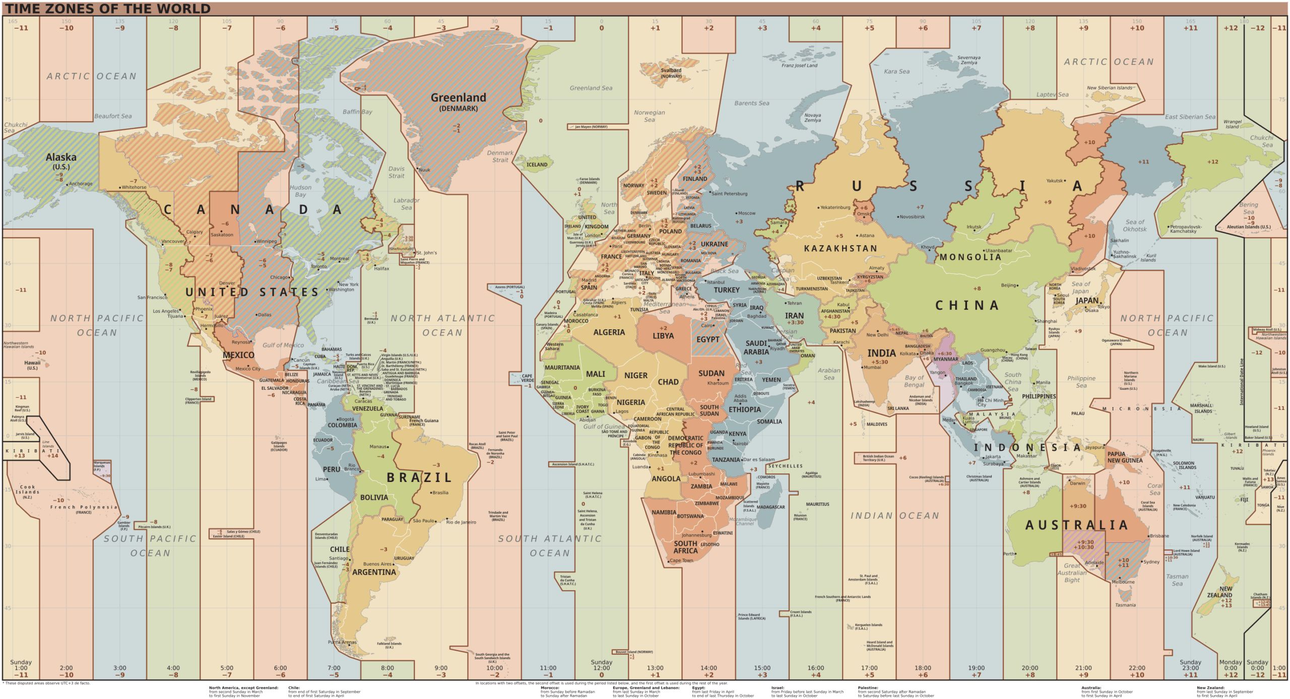 World Time Zones Map.