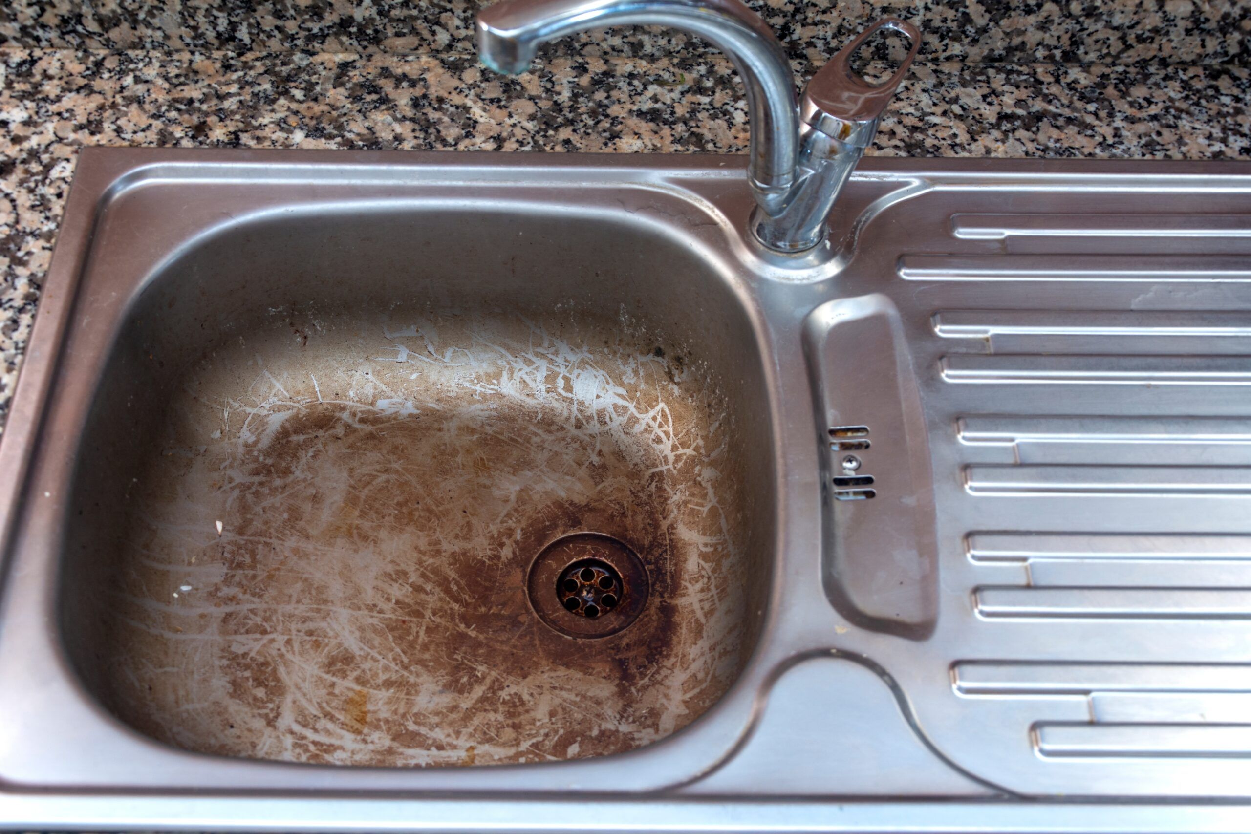 A dirty sink.