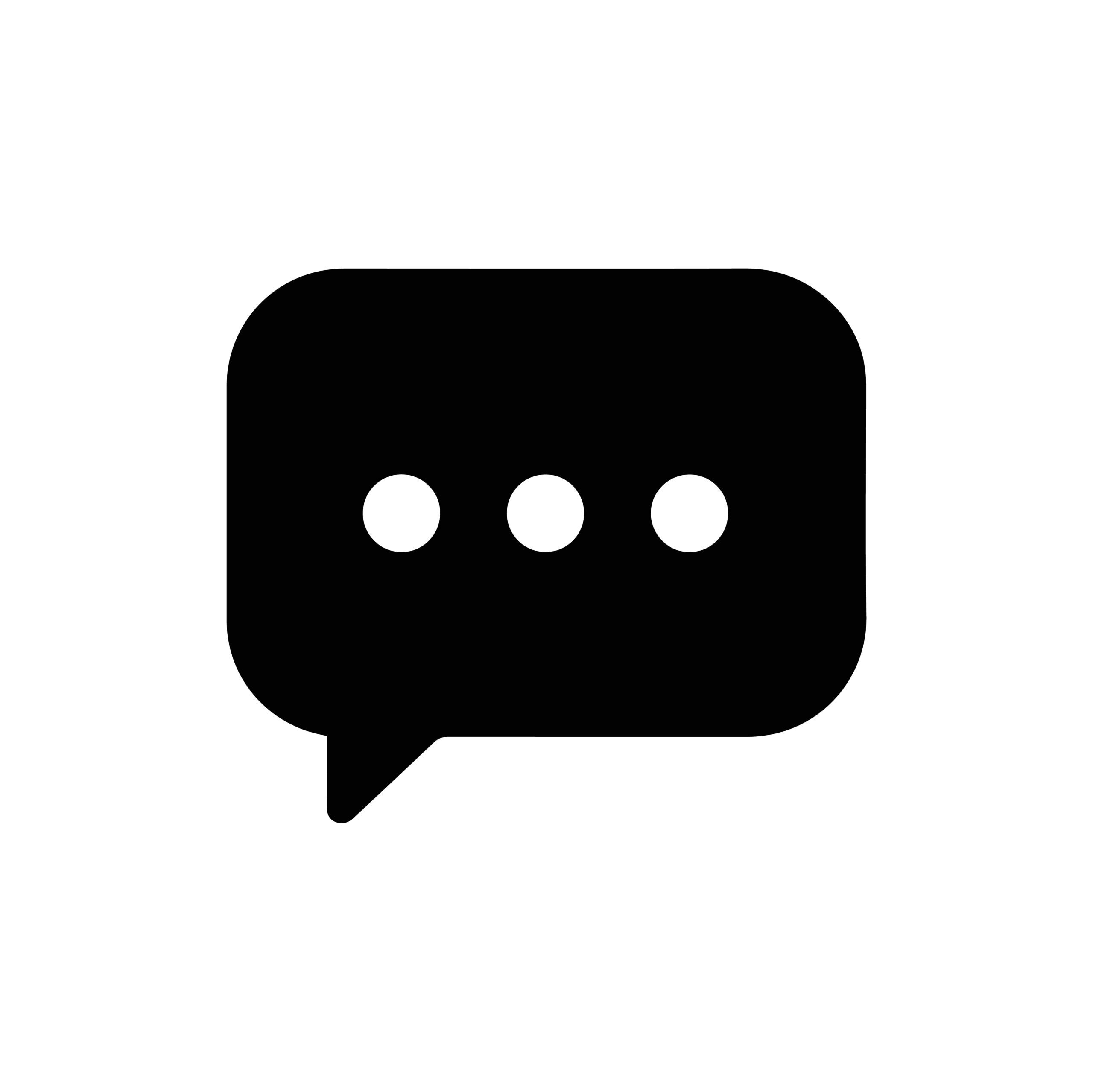 Chat bubble icon.