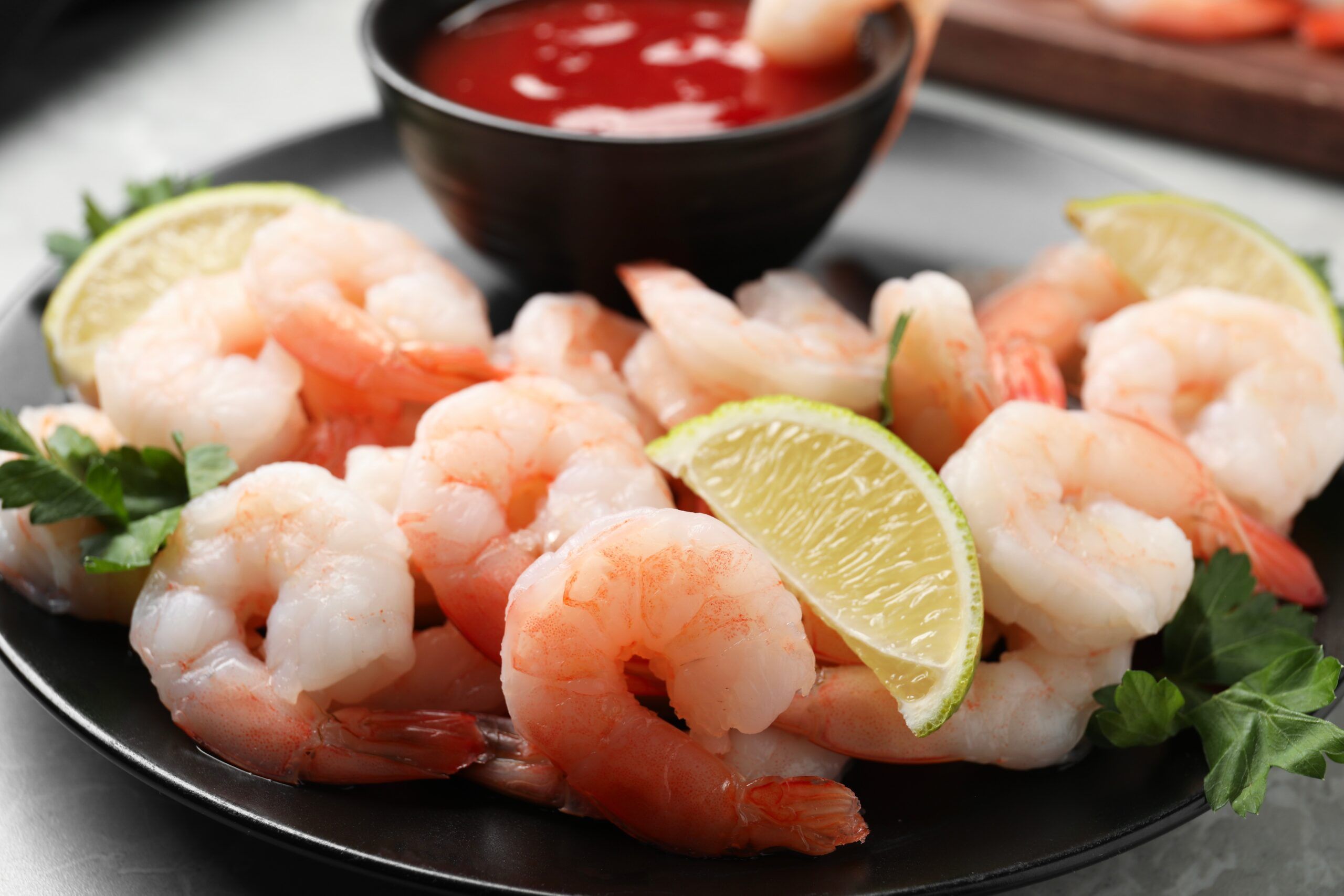 Shrimp cocktail appetizer.
