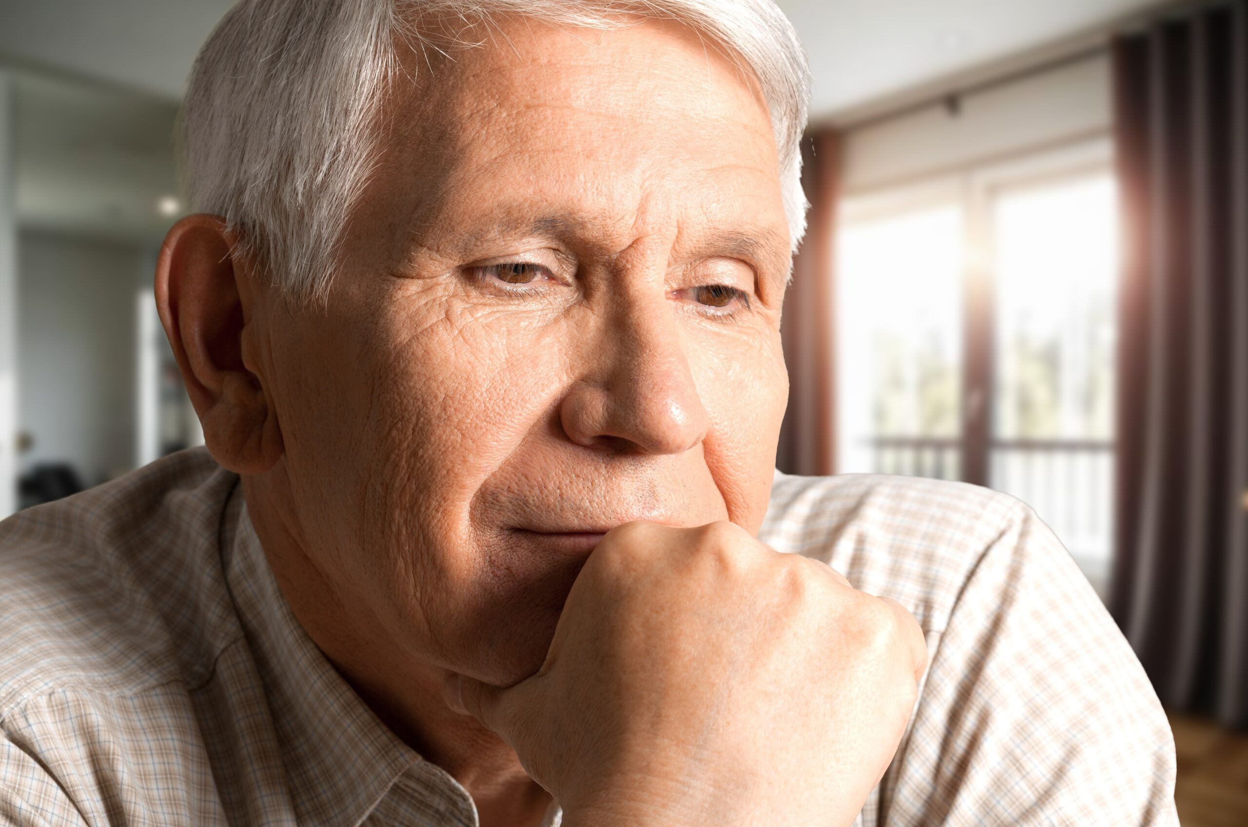 A retired senior feeling loneliness.