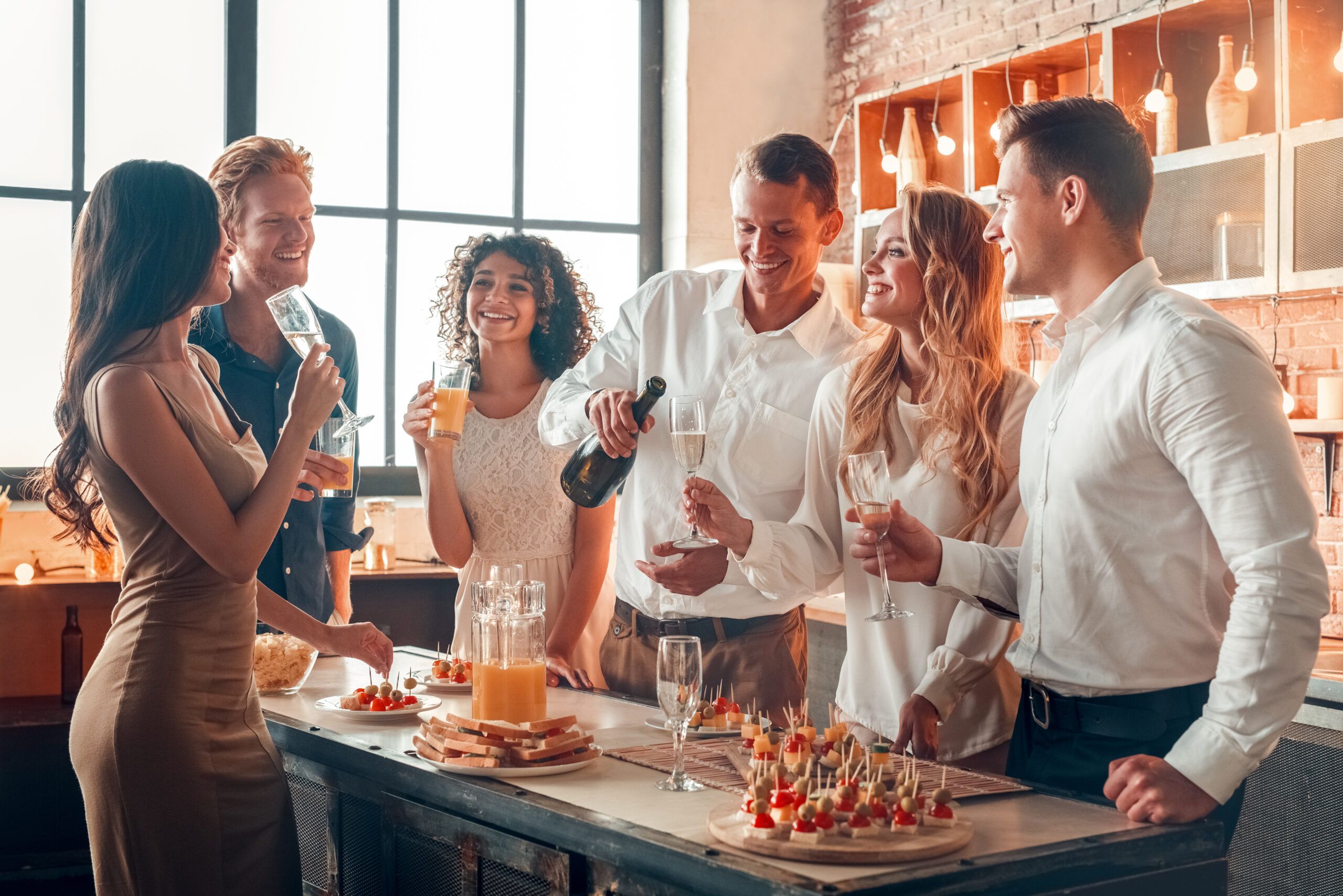 A group of friends at a social gathering.