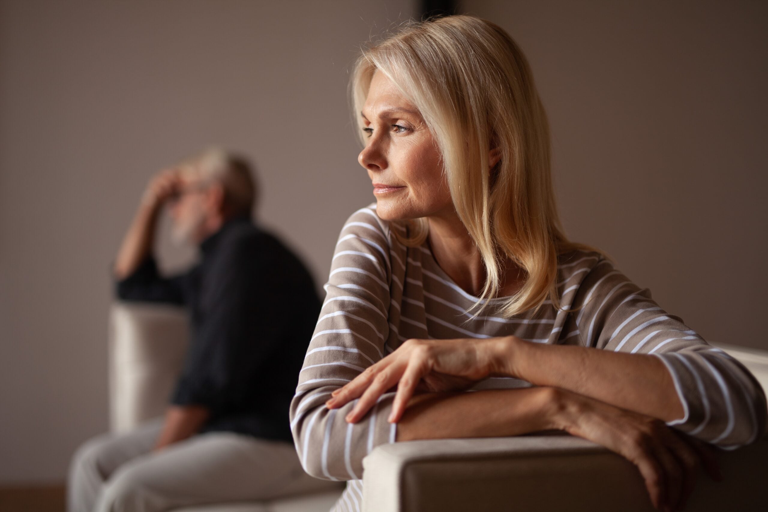 A 43-year-old woman realizing that her relationship is not quite bad enough to leave.
