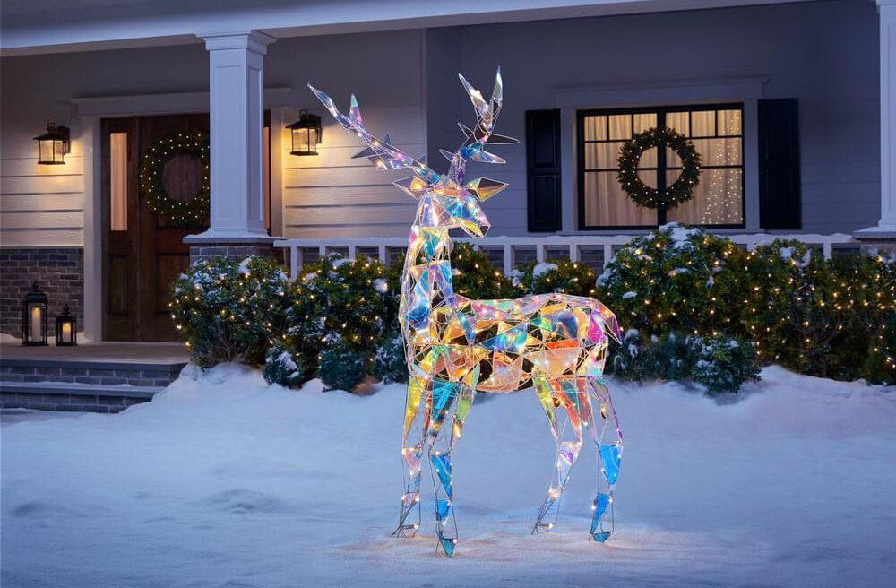 This 6-Foot Iridescent Reindeer Will Bring Glitz And Glam To Your Christmas
