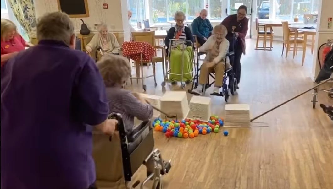 Nursing Home Creates Life-Sized Game Of ‘Hungry Hungry Hippos’ For Quarantined Residents