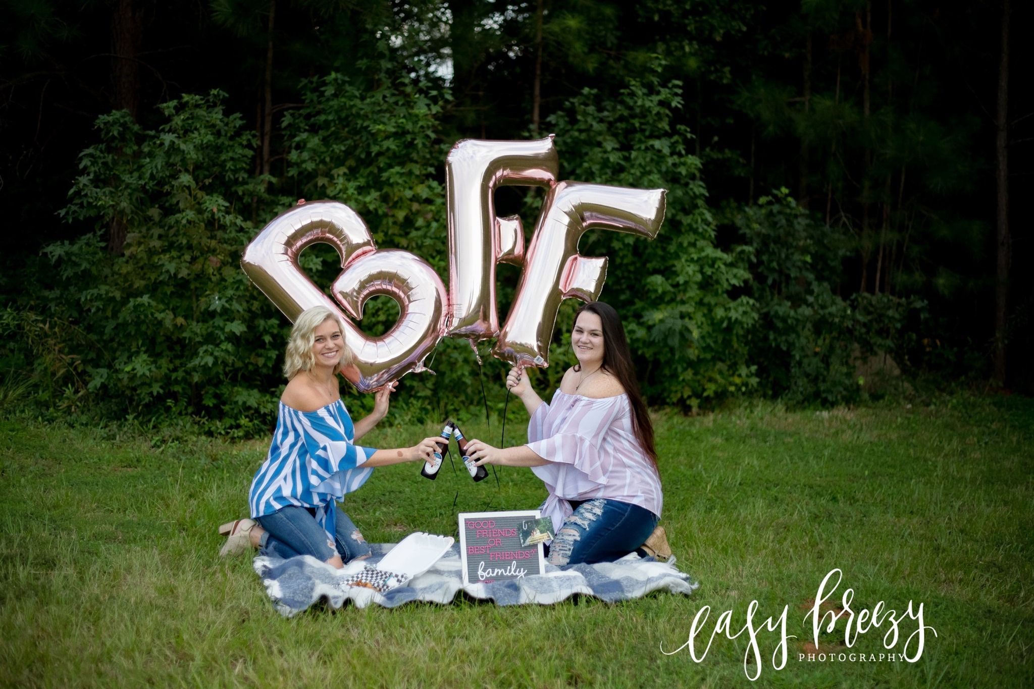 BFFs Celebrate 23 Years Of Friendship With Fried Chicken And Beer Photoshoot
