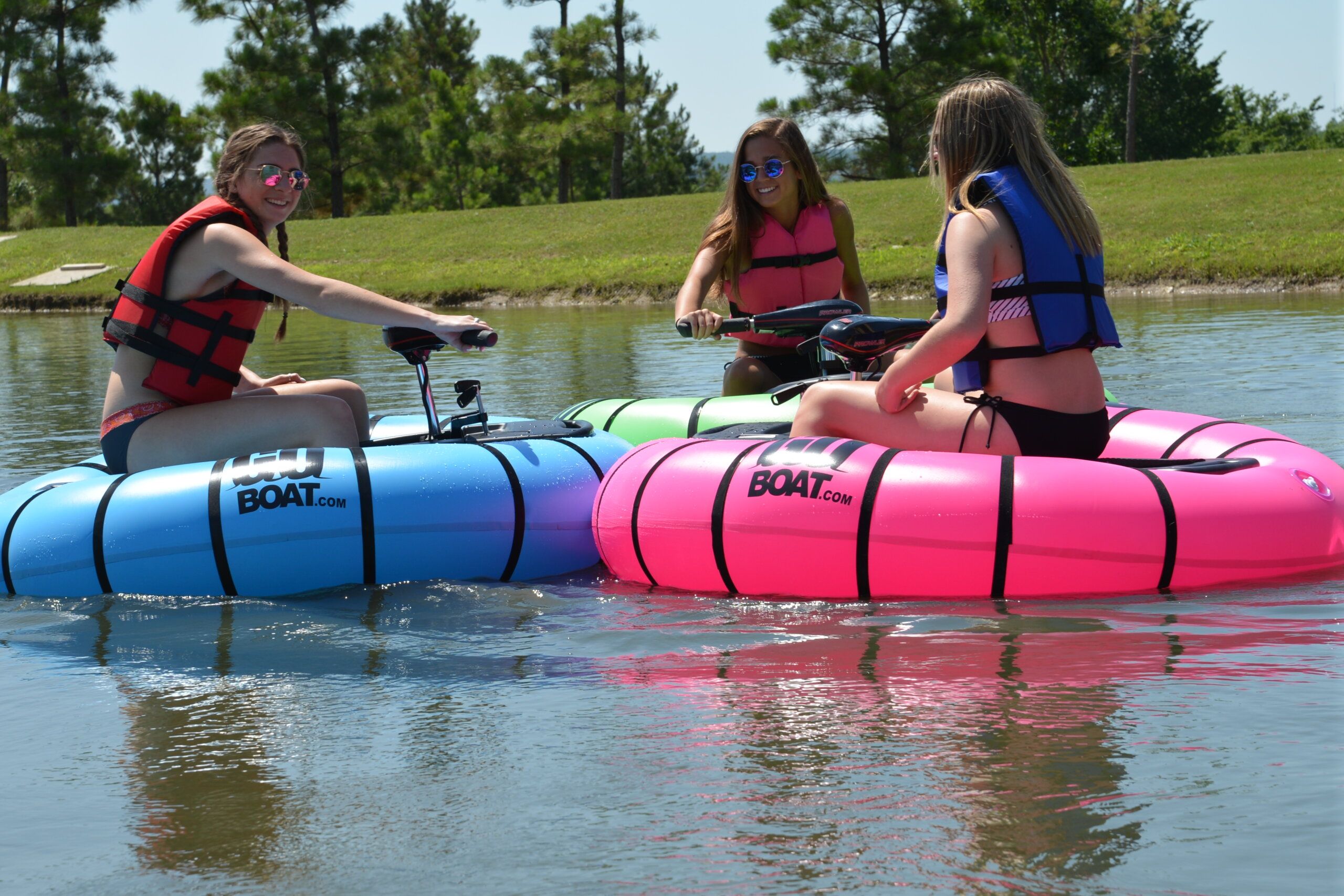 Play Bumper Cars With Your BFFs Anytime On These Motorized Pool Floats