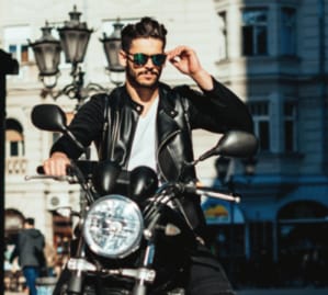 man motorcycle sunglasses