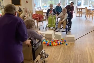 Nursing Home Creates Life-Sized Game Of ‘Hungry Hungry Hippos’ For Quarantined Residents