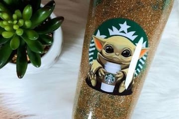 This Glittery Baby Yoga Tumbler Is Your Iced Coffee’s New Best Friend