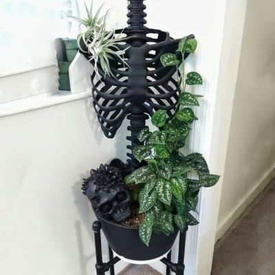 This Goth Skeleton Planter Gives Your Climbing Plants Somewhere Spooky To Grow