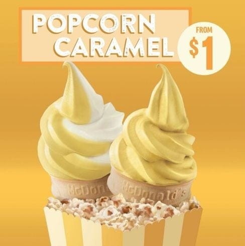McDonald’s Popcorn Caramel Ice Cream Is The Soft Serve Flavor Dreams Are Made Of