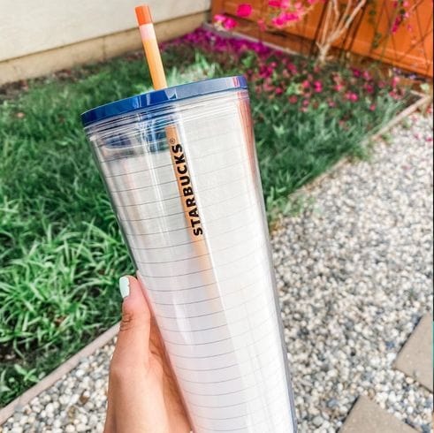 Starbucks Is Selling A Reusable Cold Cup With A Notebook Design And Pencil Straw