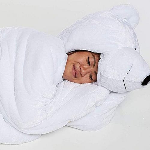 You Can Become A Real-Life Stuffed Animal With This Giant Polar Bear Sleeping Bag