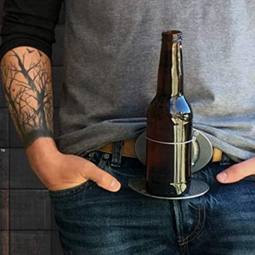 The BevBuckle Is A Belt Buckle That Will Hold Your Beer For You
