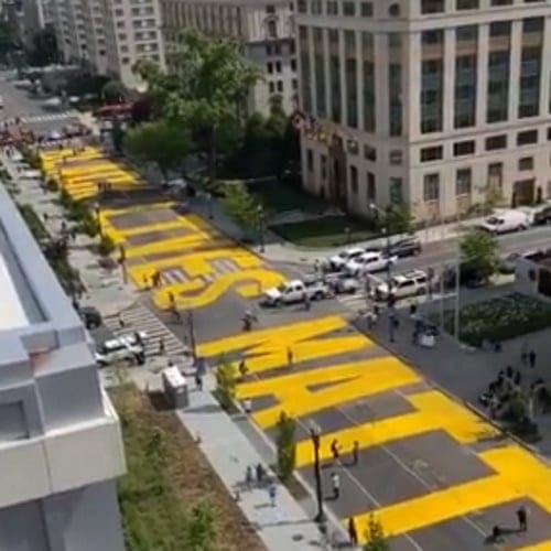 Activists Paint Huge ‘Black Lives Matter’ Sign On Road To White House