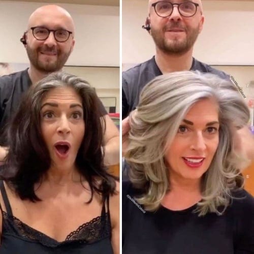 Hairdresser Helps Women Embrace Gray Hair Instead Of Covering It And They Look Incredible