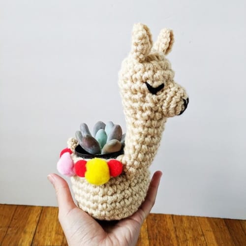 This Crocheted Llama Succulent Planter Will Be An Adorable Addition To Your Desk