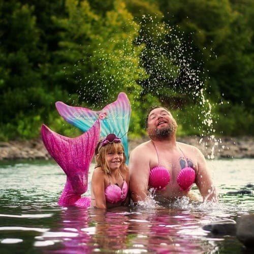 Dad Joins Daughter On Mermaid Photoshoot To Celebrate Her 8th Birthday
