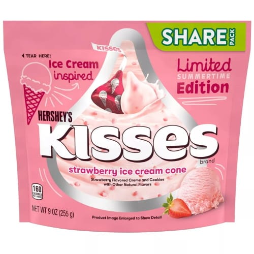 Strawberry Ice Cream Cone Hershey’s Kisses Exist To Make Snacktime Even More Delicious