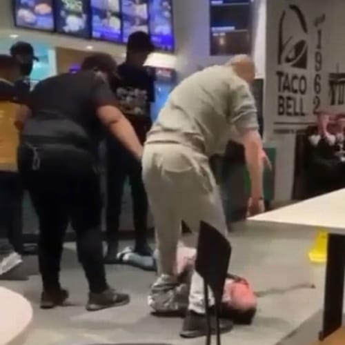 Man Gets Knocked Out Cold In Taco Bell After Swinging For Worker