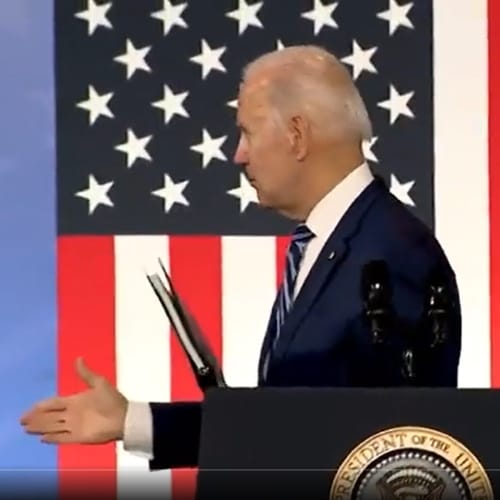 Joe Biden Appears To Shake Hands With Thin Air After Speech