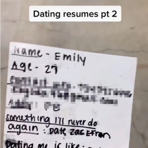 Woman Hands Out ‘Dating Resumes’ To Attractive Men Because Apps Don’t Work