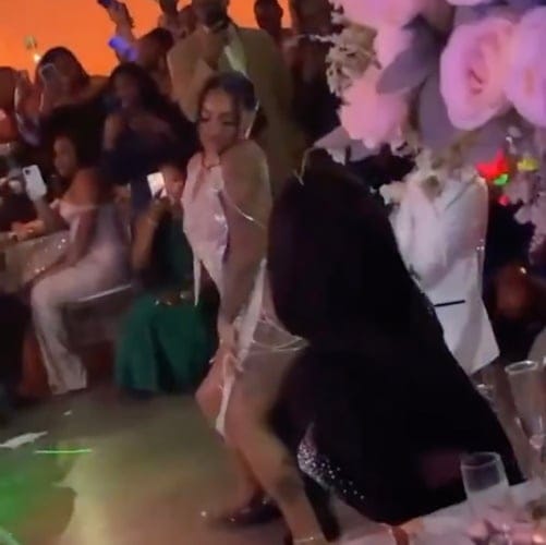 Twerking Bride In Backless Dress And Thong Gives Groom A Lapdance At Wedding