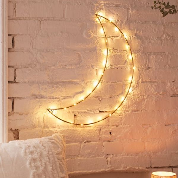 This Hanging Moon Light Sculpture Will Make Your Living Space Super Cozy