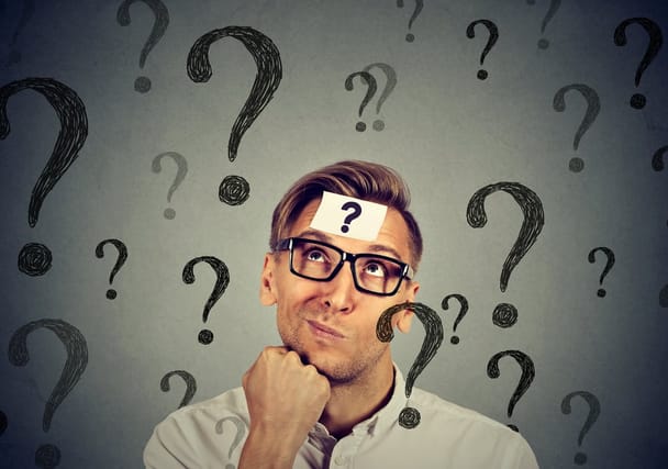 Thoughtful man has too many questions.