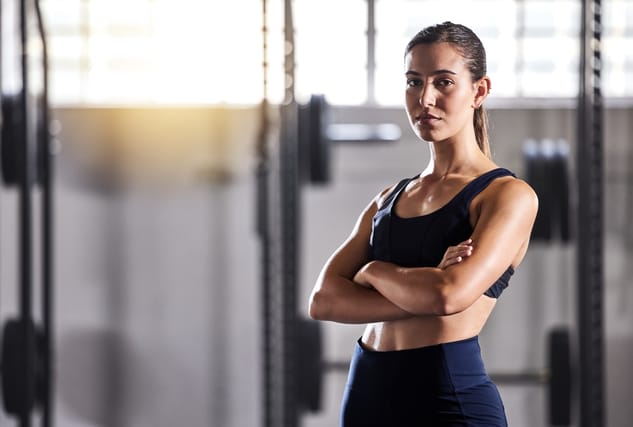 Woman working out at the gym.