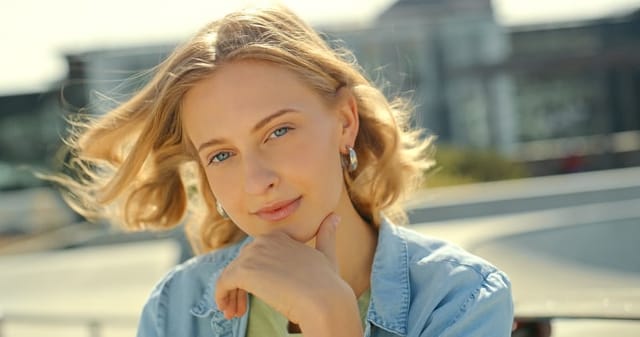 smiling blonde woman